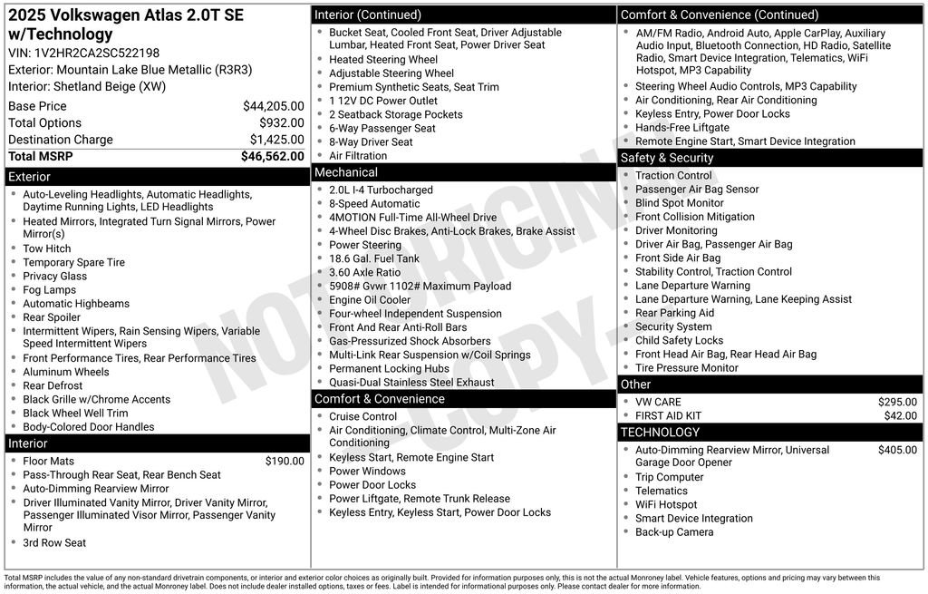 Certified 2025 Volkswagen Atlas SE AWD/4WD image 6