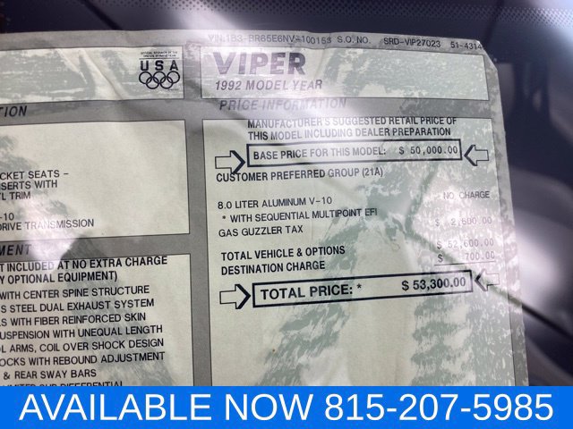 Used 1992 Dodge Viper RT/10 RWD image 23