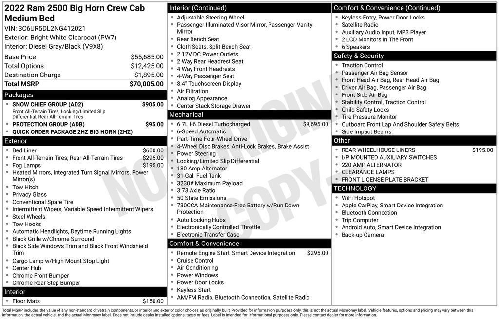 Used 2022 RAM 2500 Big Horn w/ Snow Chief Group image 6