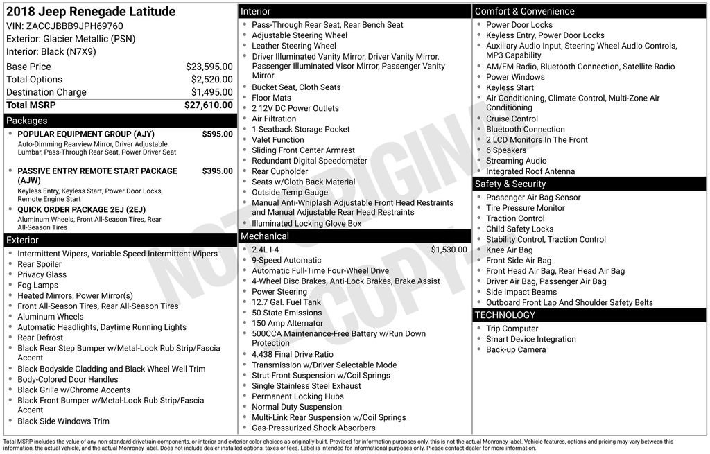 Used 2018 Jeep Renegade Latitude w/ Popular Equipment Group image 6