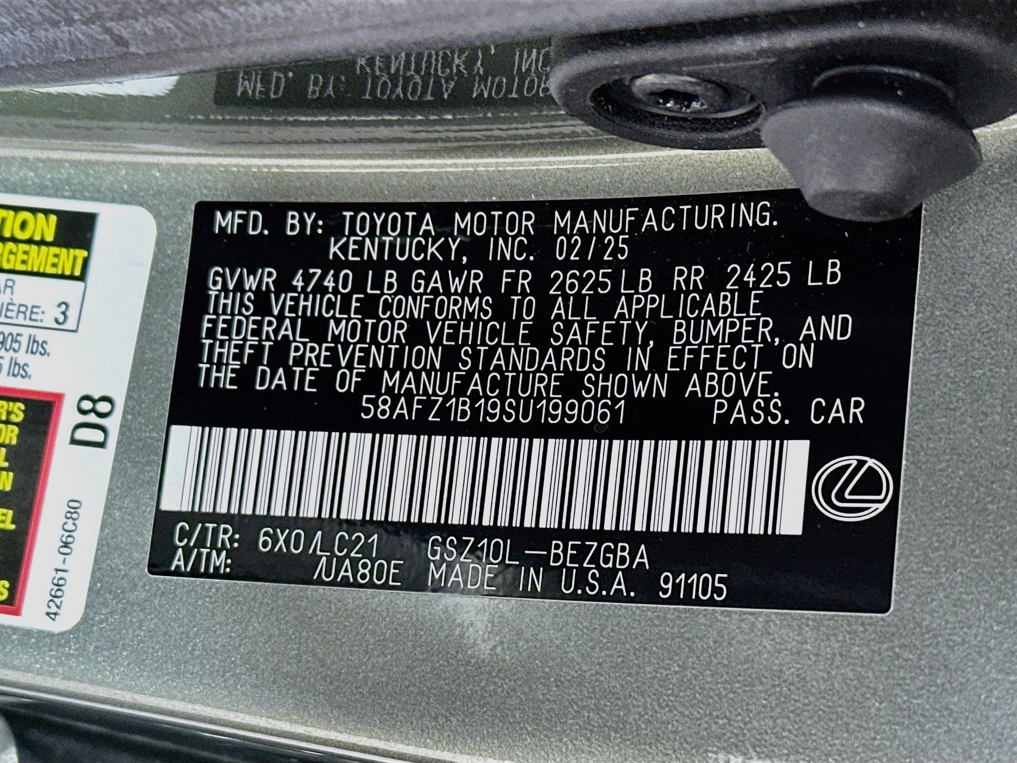 Certified 2025 Lexus ES 350 Ultra Luxury FWD image 31