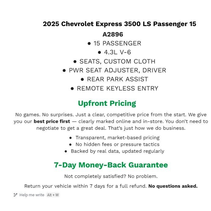Used 2025 Chevrolet Express 3500 LS image 2