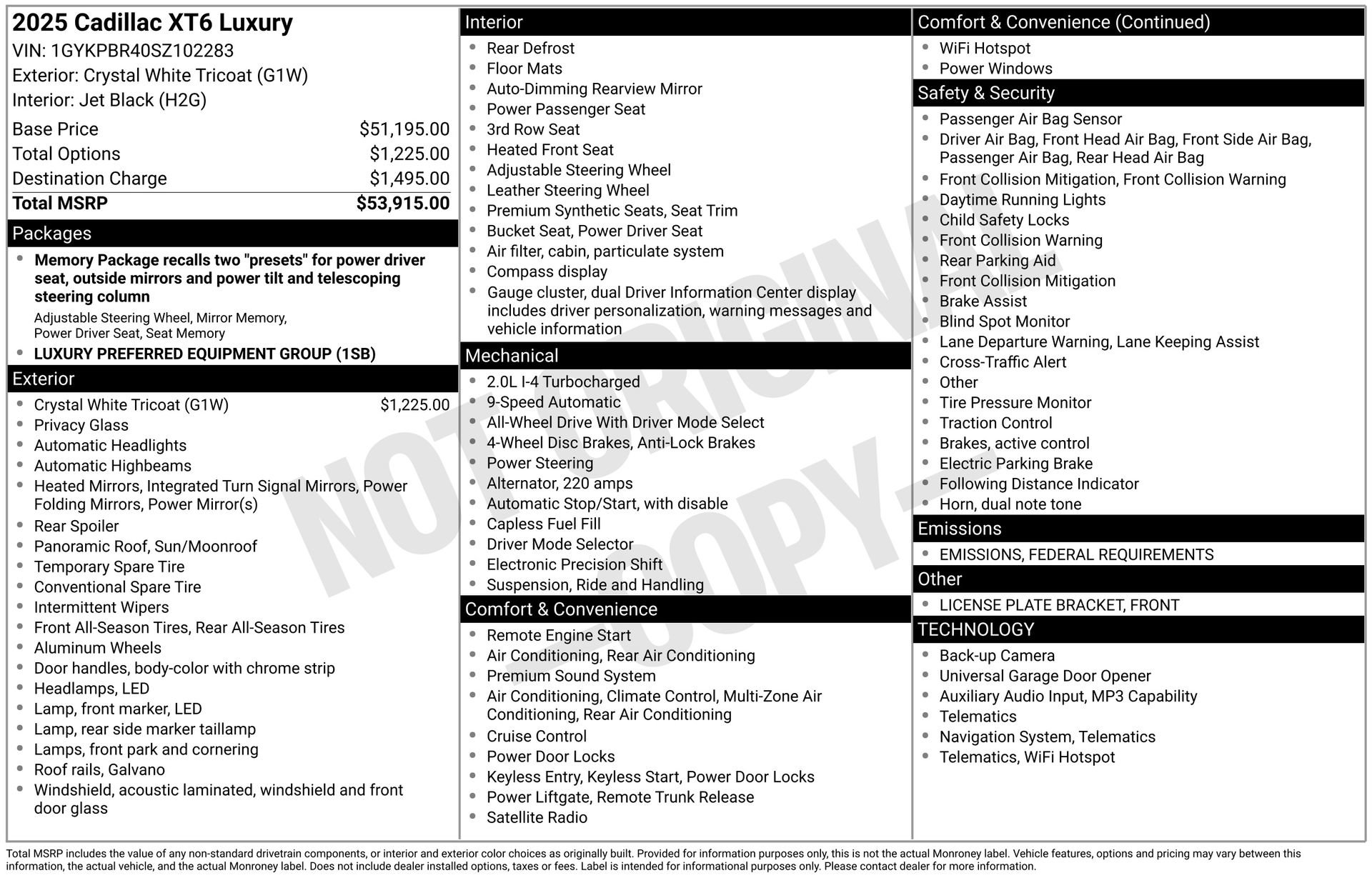 New 2025 Cadillac XT6 Luxury image 3