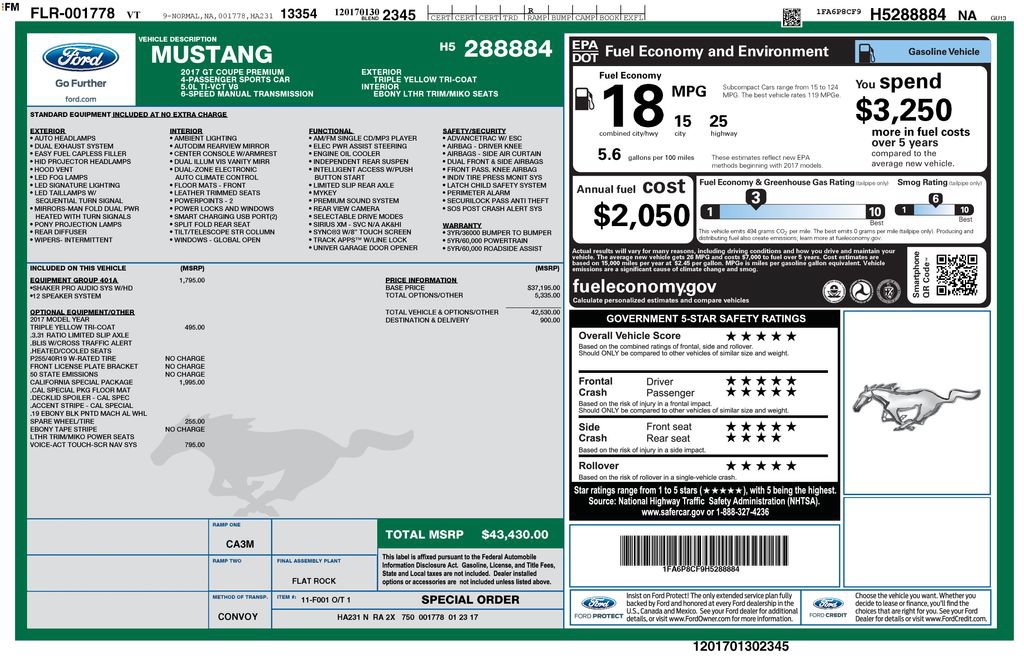 Used 2017 Ford Mustang GT Premium w/ Equipment Group 401A RWD image 28