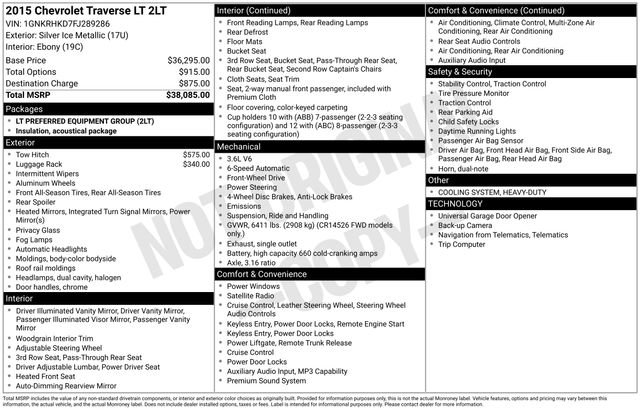 Used 2015 Chevrolet Traverse LT image 30