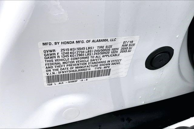 Certified 2020 Honda Pilot Touring image 19