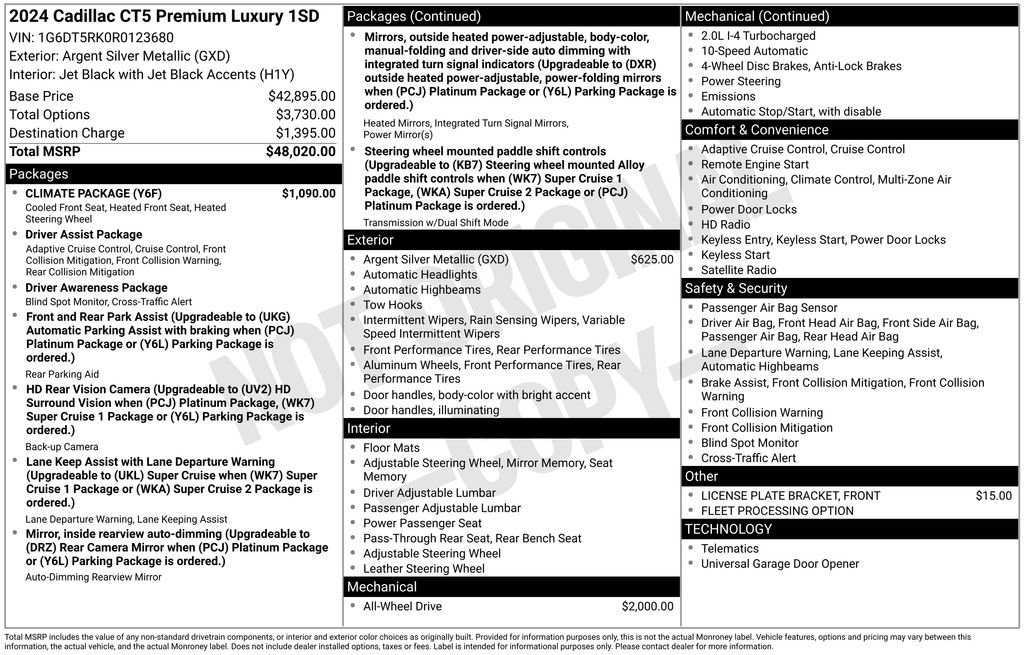 Used 2024 Cadillac CT5 Premium Luxury w/ Climate Package image 36