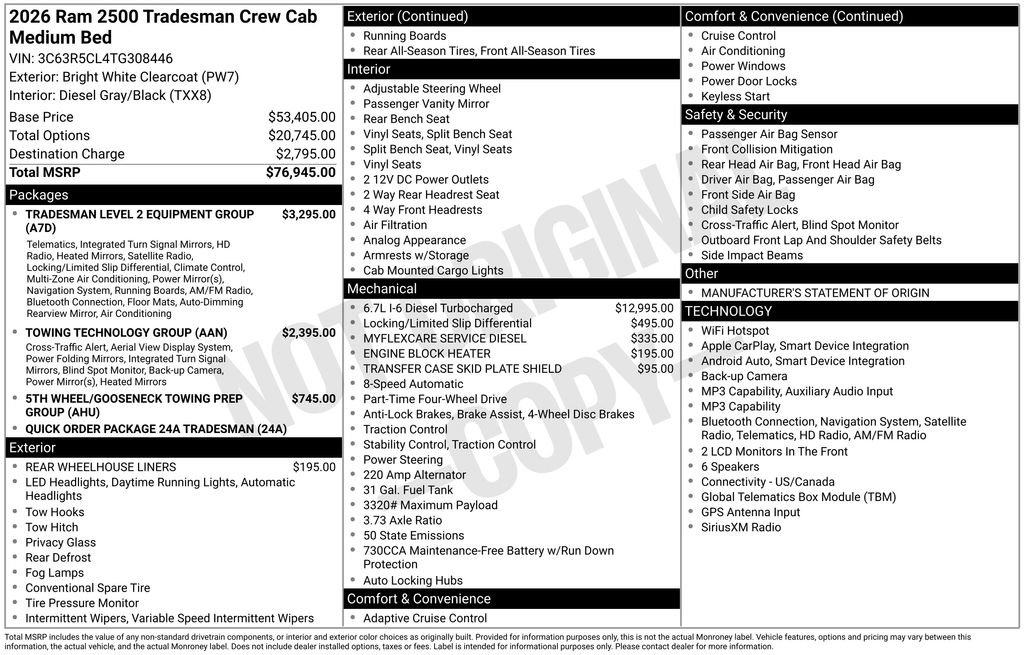 New 2026 RAM 2500 Tradesman AWD/4WD image 8