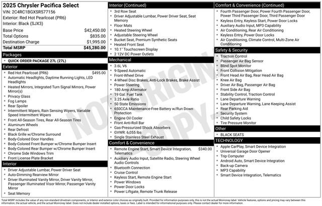 Used 2025 Chrysler Pacifica Select image 5