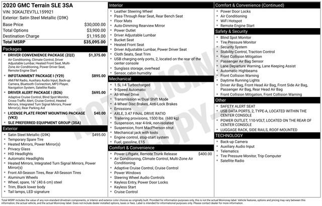 Certified 2020 GMC Terrain SLE w/ Driver Convenience Package image 42