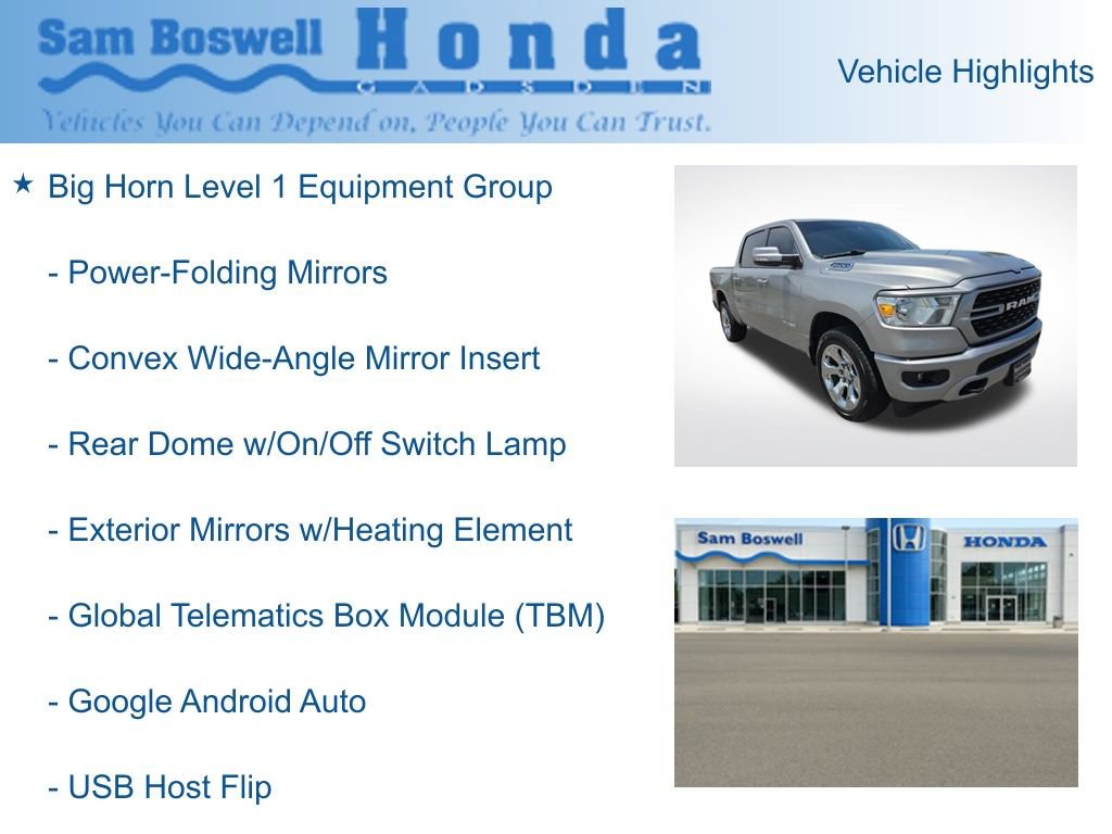Used 2022 RAM 1500 Big Horn w/ Trailer Tow Group AWD/4WD image 8