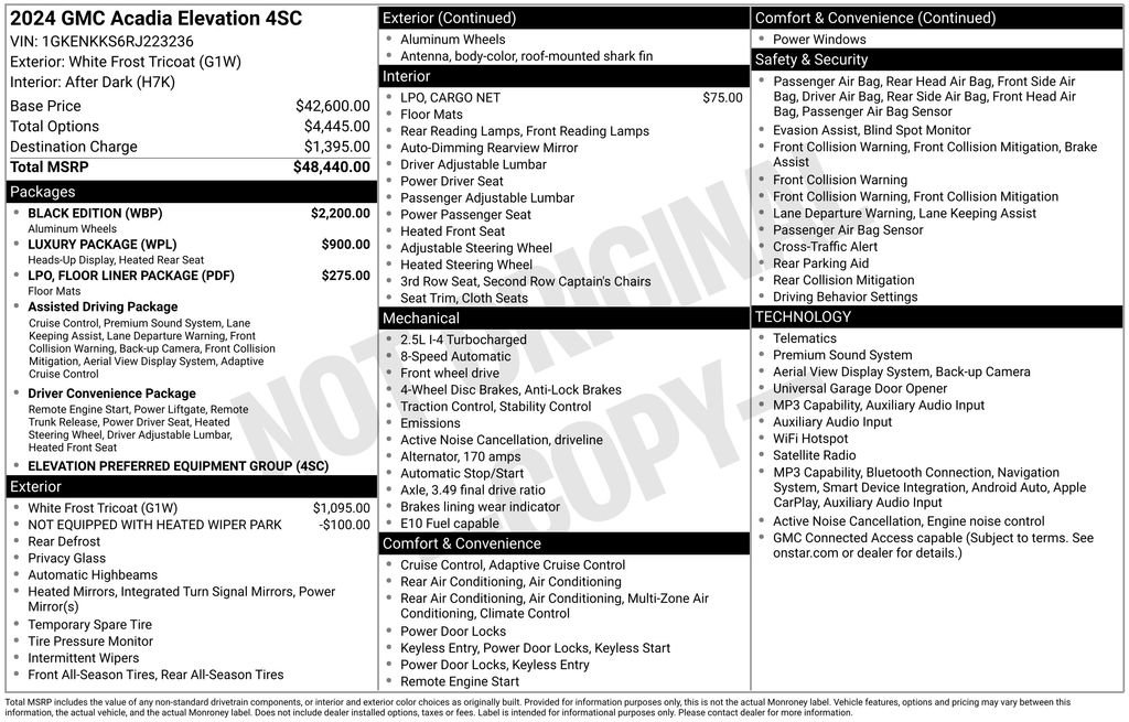 Certified 2024 GMC Acadia Elevation w/ Black Edition FWD image 32