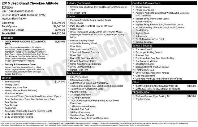 Used 2015 Jeep Grand Cherokee Altitude image 26