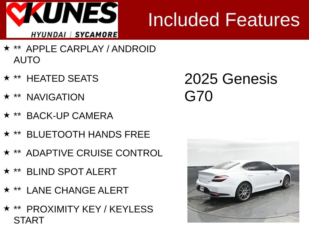 Used 2025 Genesis G70 2.5T AWD/4WD image 2