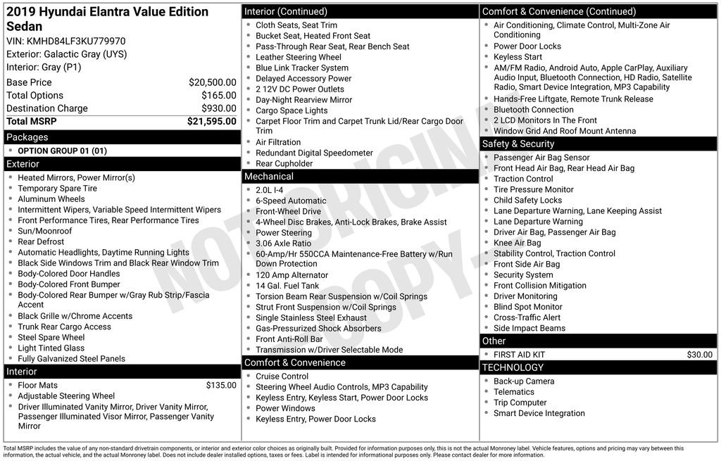 Used 2019 Hyundai Elantra Value Edition FWD image 33