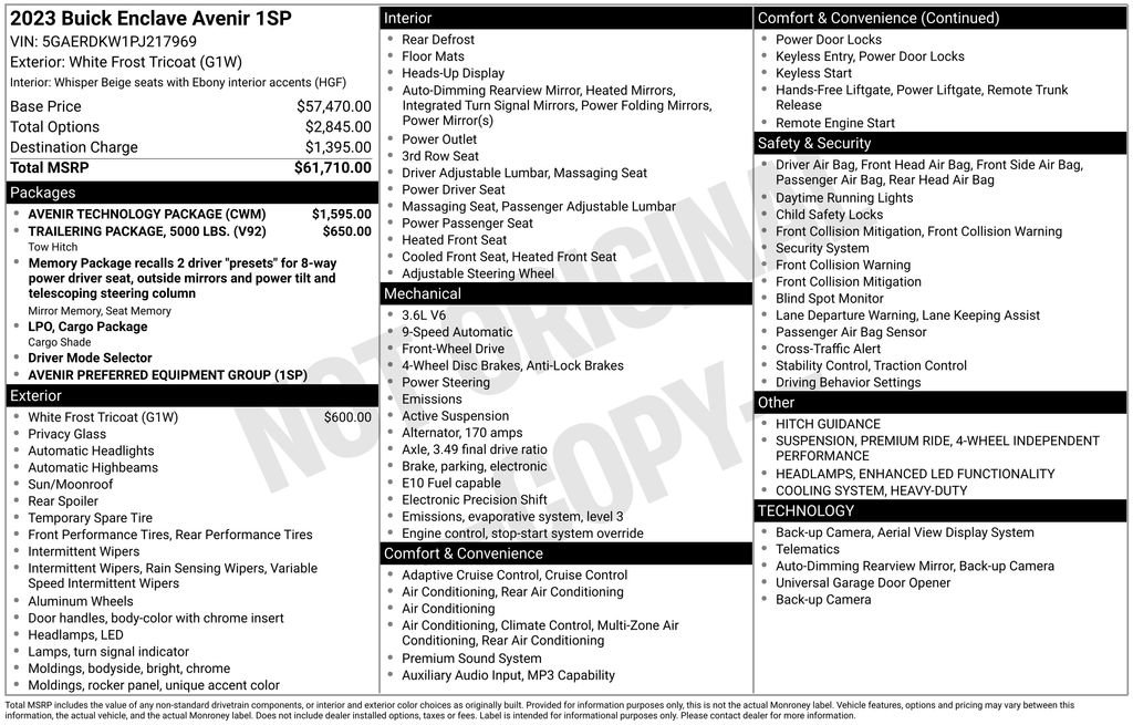 Used 2023 Buick Enclave Avenir w/ Avenir Technology Package image 31