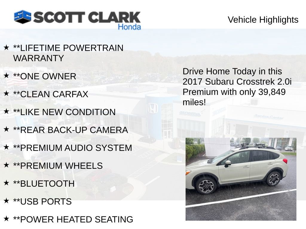 Used 2017 Subaru Crosstrek 2.0i Premium AWD/4WD image 4