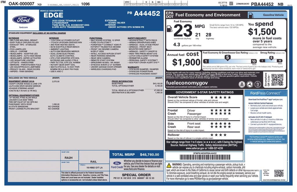 Certified 2023 Ford Edge Titanium w/ Equipment Group 301A AWD/4WD image 26