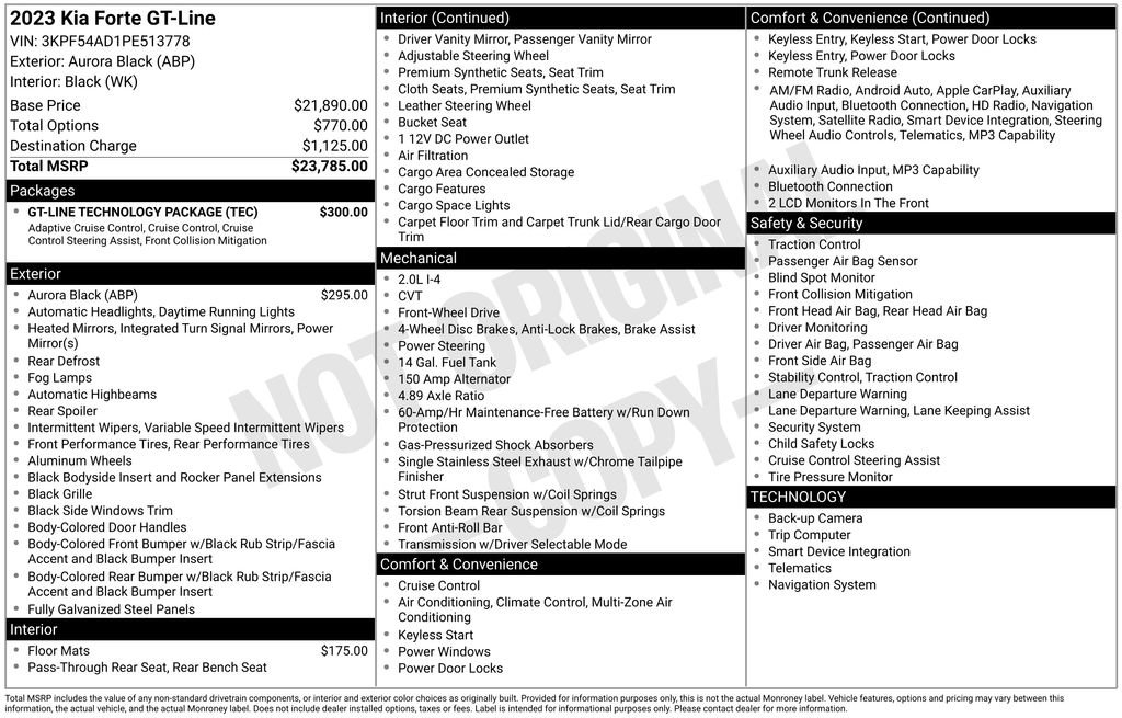 Used 2023 Kia Forte GT-Line w/ GT-Line Technology Package FWD image 32