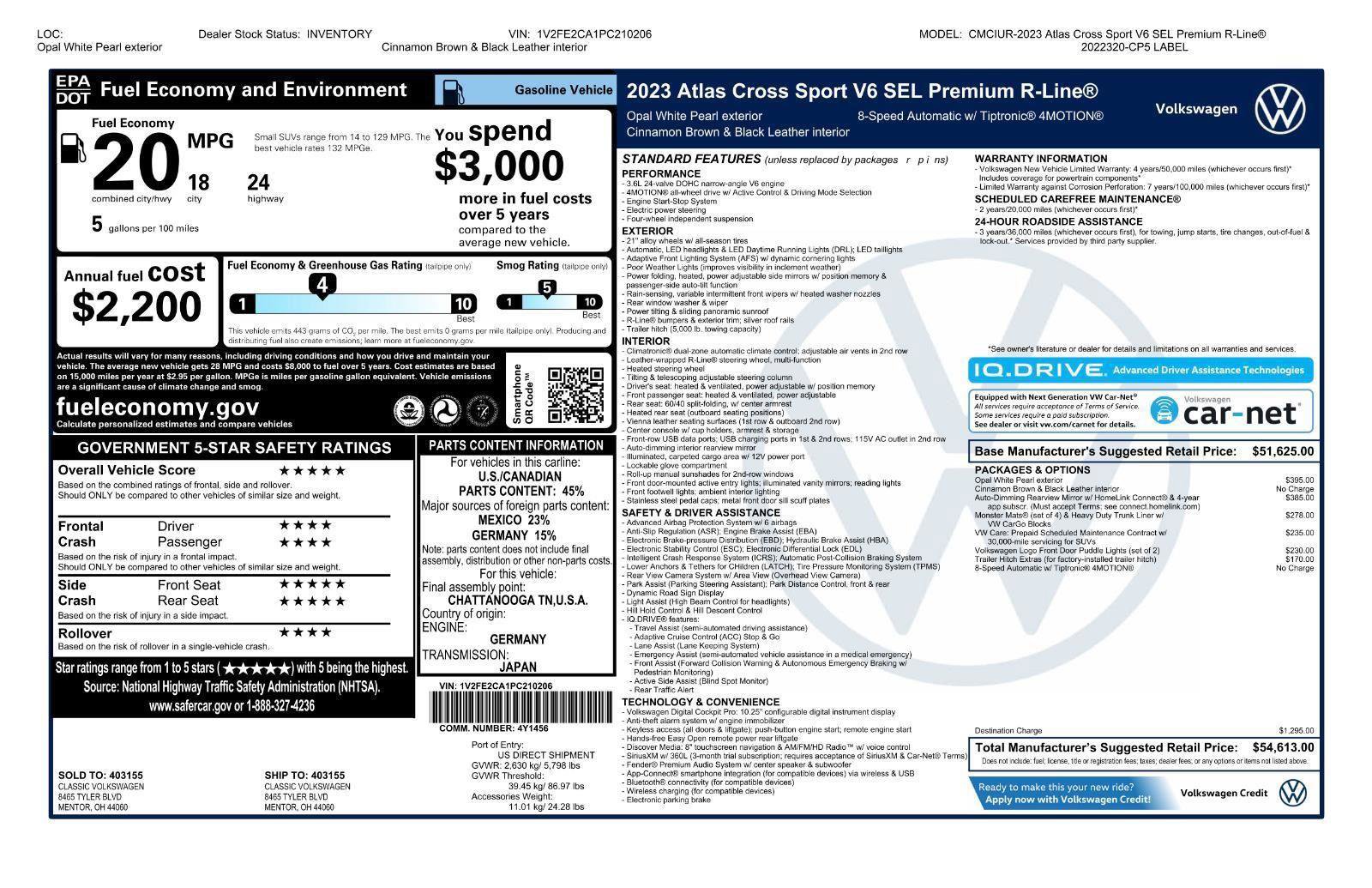 Certified 2023 Volkswagen Atlas Cross Sport SEL Premium R-Line image 48