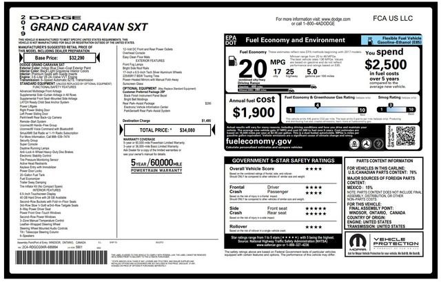 Used 2019 Dodge Grand Caravan SXT w/ Rear Park Assist Package image 5