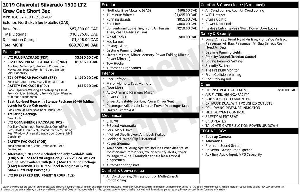 Certified 2019 Chevrolet Silverado 1500 LTZ w/ LTZ Plus Package AWD/4WD image 53