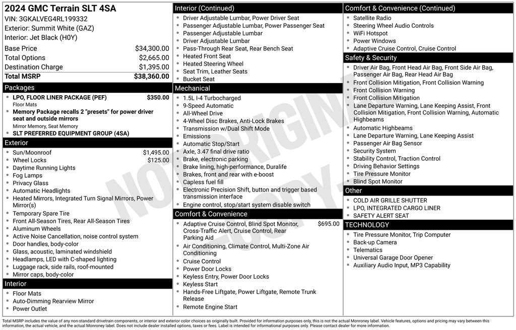 Used 2024 GMC Terrain SLT w/ LPO, Floor Liner Package AWD/4WD image 2