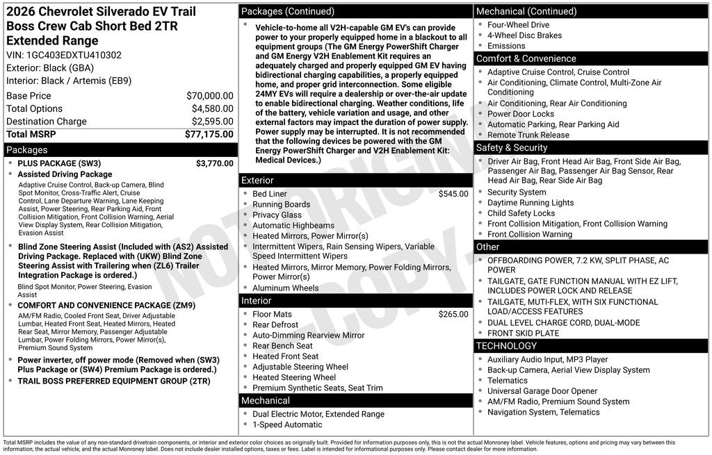 New 2026 Chevrolet Silverado EV Trail Boss w/ Plus Package image 6