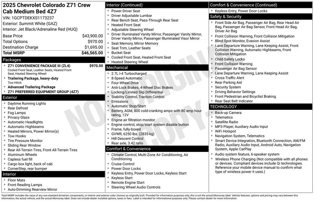Used 2025 Chevrolet Colorado Z71 w/ Z71 Convenience Package 2 AWD/4WD image 26