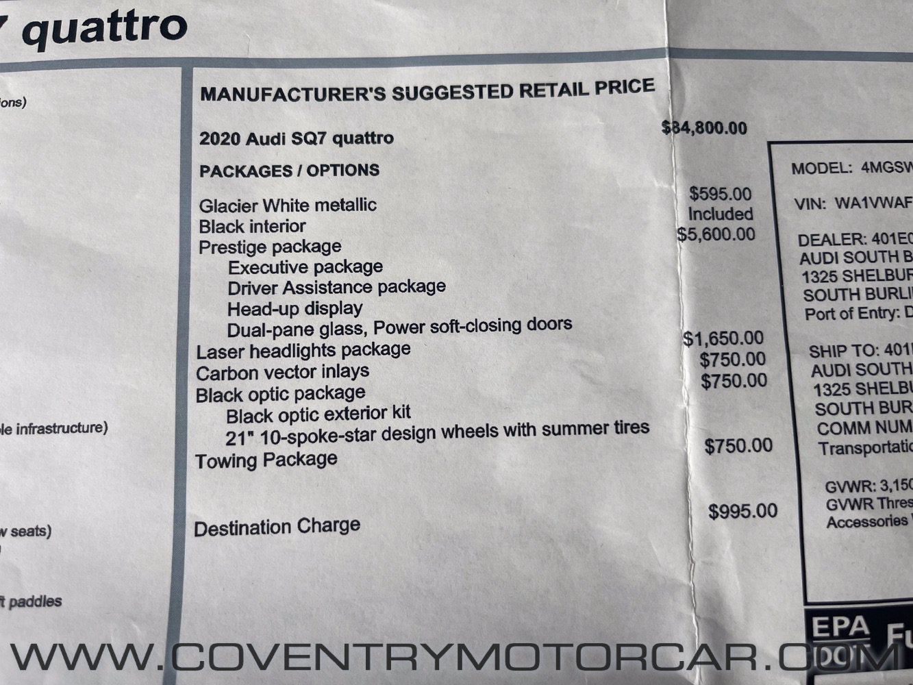 Used 2020 Audi SQ7 Prestige w/ Prestige Package AWD/4WD image 18