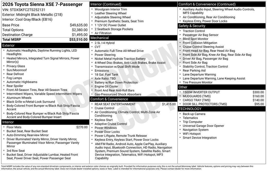 Used 2026 Toyota Sienna XSE AWD/4WD image 32