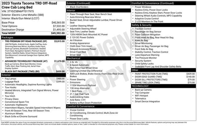Certified 2023 Toyota Tacoma TRD Off-Road w/ TRD Premium Off Road Package AWD/4WD image 38