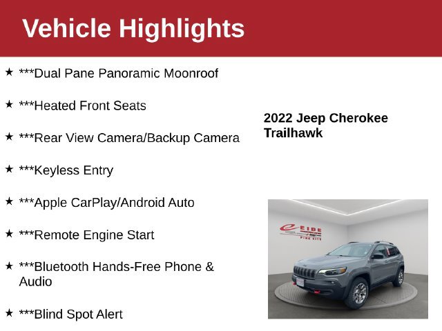 Used 2022 Jeep Cherokee Trailhawk w/ Sun, Sound & Nav Group AWD/4WD image 4