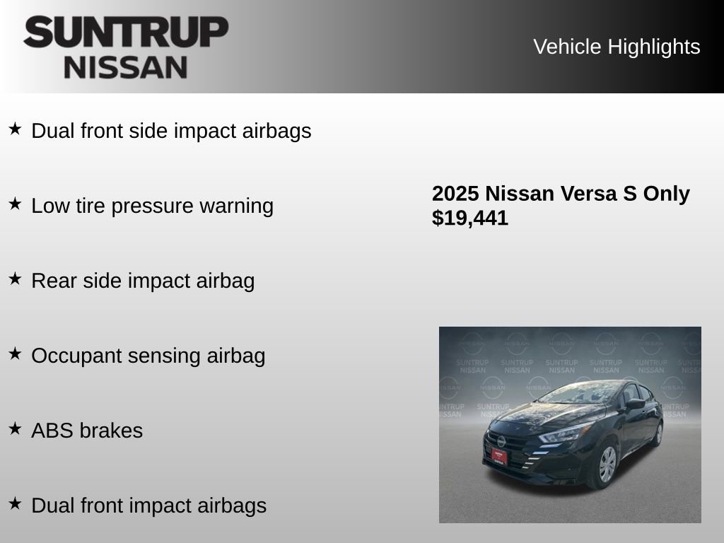 Used 2025 Nissan Versa S w/ Trunk Package FWD image 16