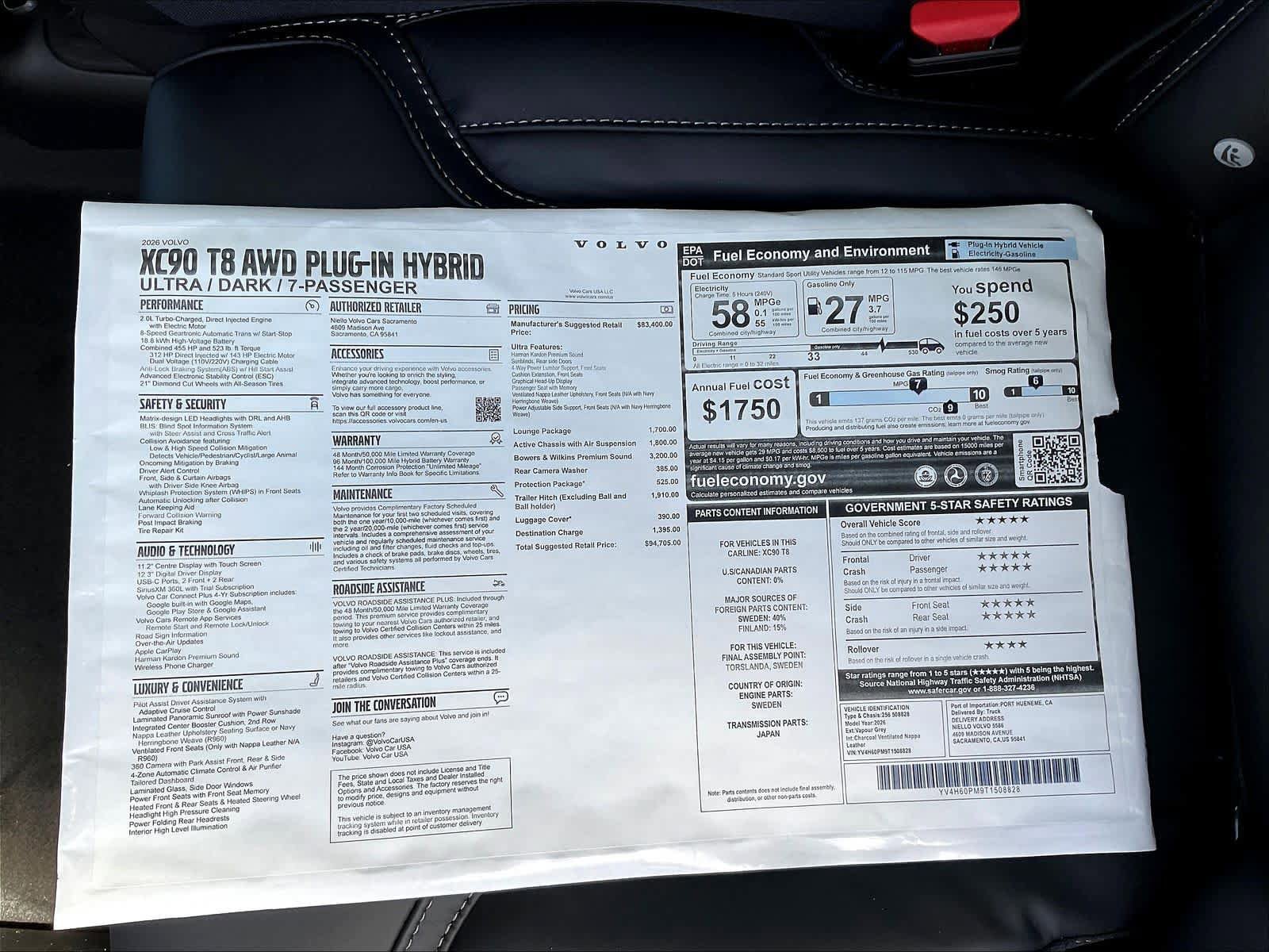 New 2026 Volvo XC90 T8 Ultra w/ Lounge Package image 37