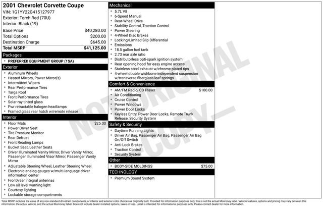 Used 2001 Chevrolet Corvette Coupe RWD image 21