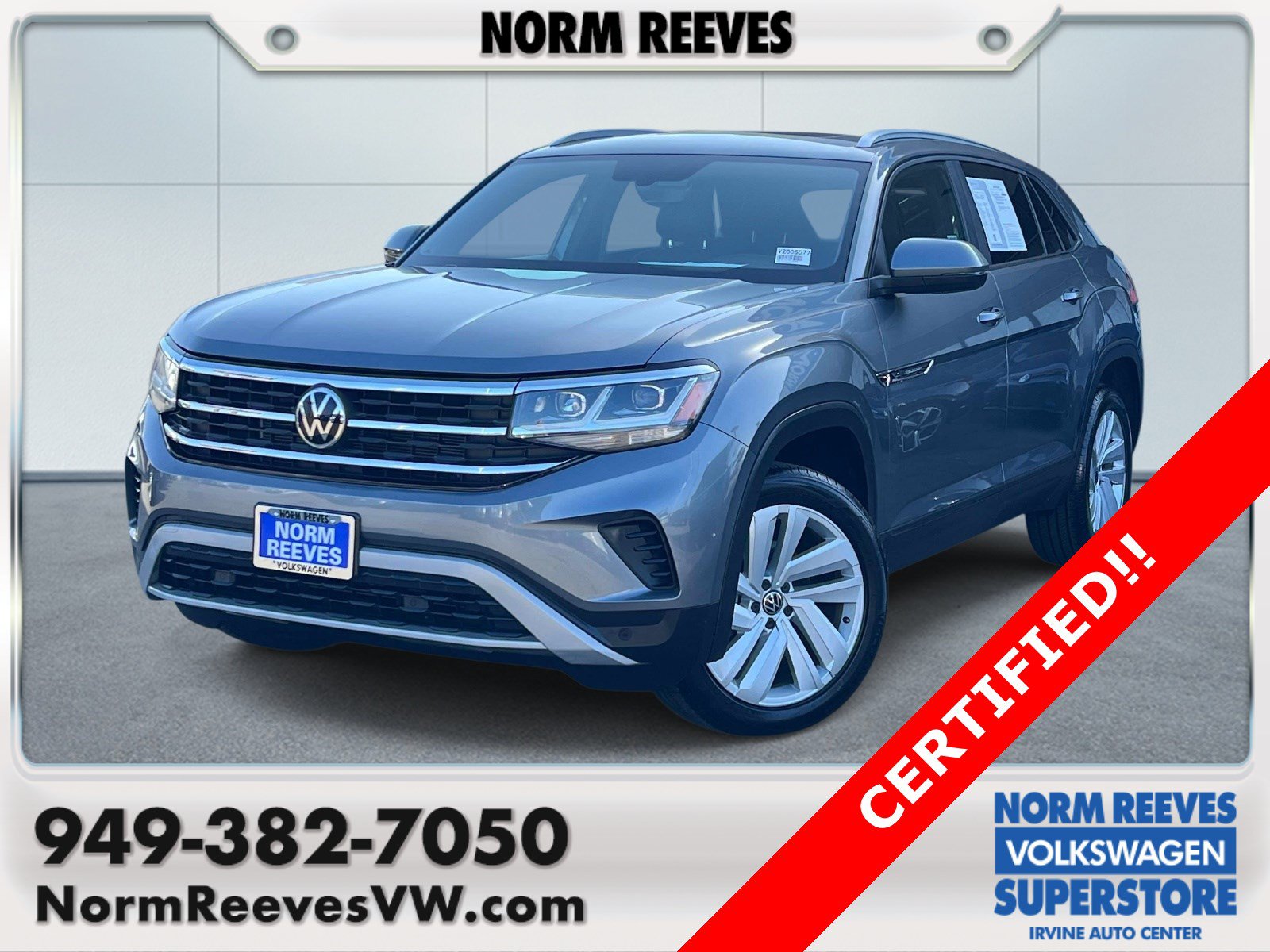 Certified 2021 Volkswagen Atlas Cross Sport SE w/ Panoramic Sunroof Package FWD image 1