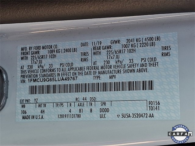 Used 2020 Ford Escape SE image 27