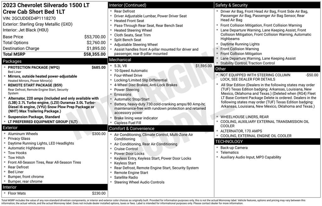 Used 2023 Chevrolet Silverado 1500 LT w/ Protection Package image 36