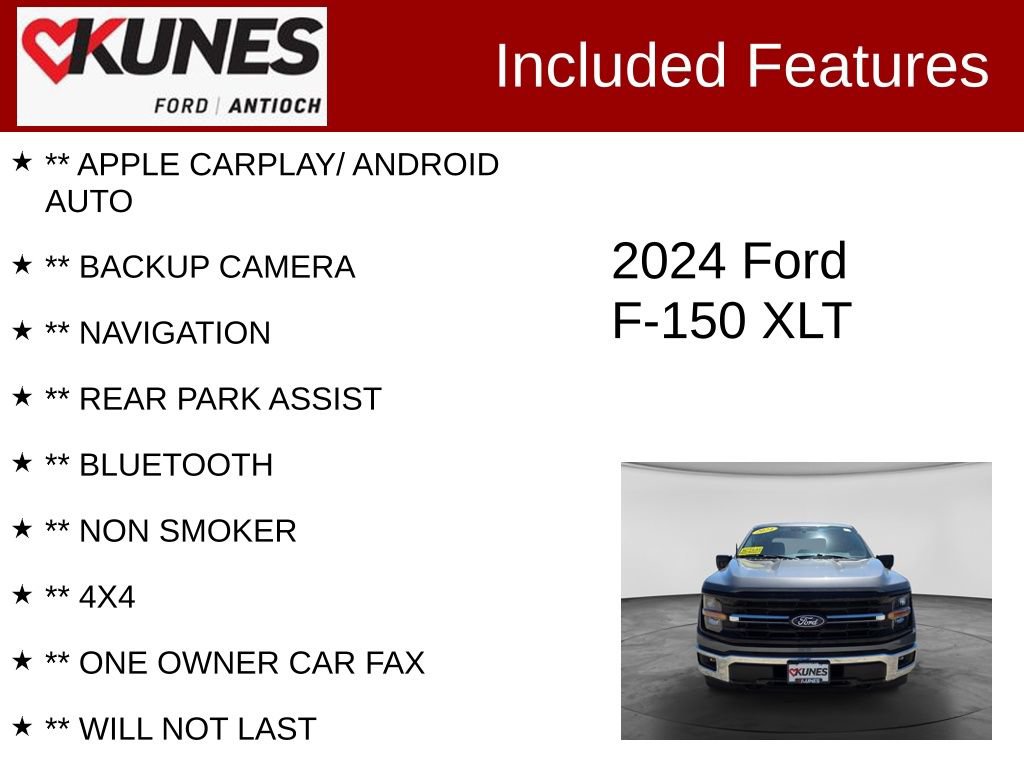 Certified 2024 Ford F150 XLT w/ Tow/Haul Package AWD/4WD image 3