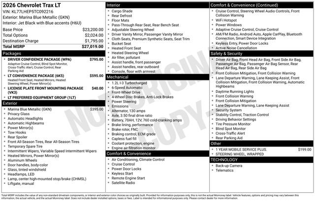 New 2026 Chevrolet Trax LT w/ Driver Confidence Package image 26