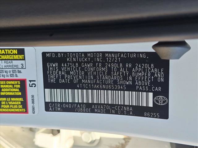 Used 2022 Toyota Camry LE FWD image 23