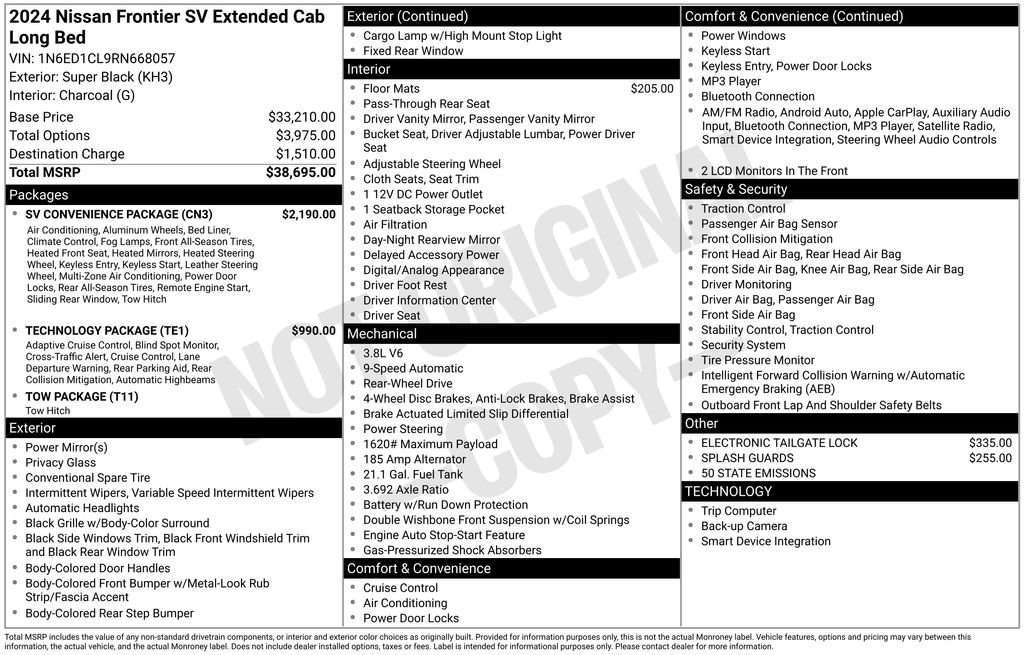 Used 2024 Nissan Frontier SV w/ SV Convenience Package image 34