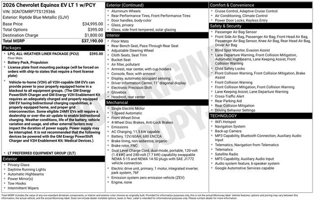 New 2026 Chevrolet Equinox EV LT image 4