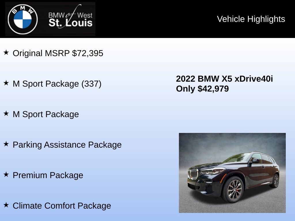 Used 2022 BMW X5 xDrive40i w/ M Sport Package AWD/4WD image 8
