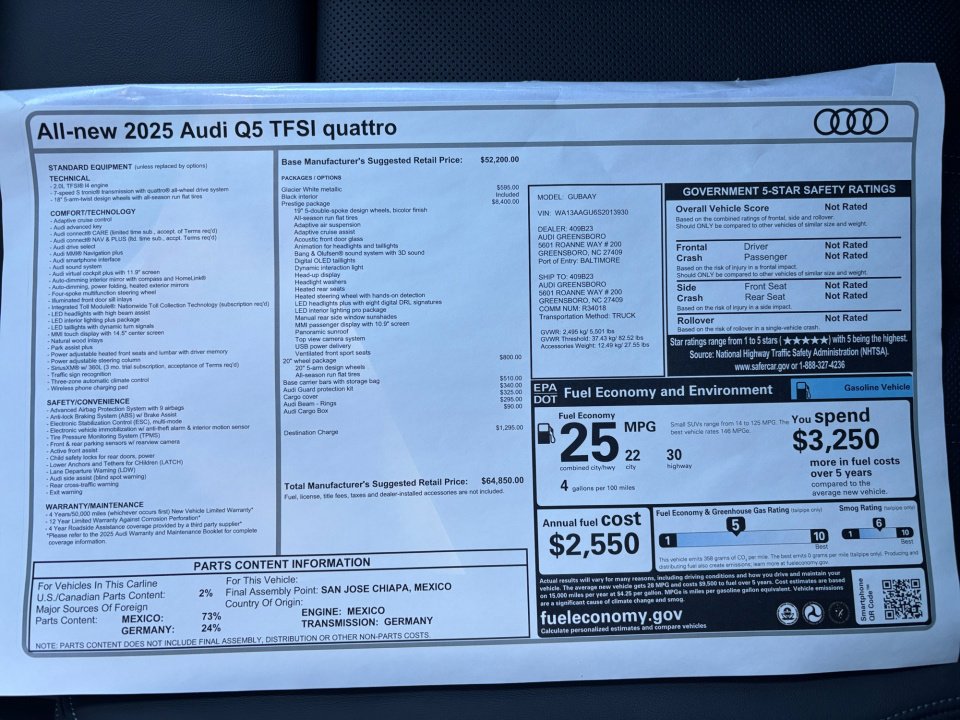 New 2025 Audi Q5 Prestige image 33