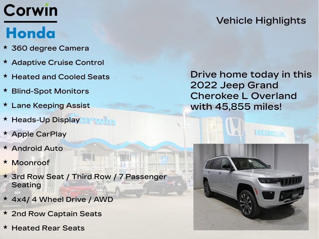 Used 2022 Jeep Grand Cherokee L Overland w/ Advanced Protech Group III AWD/4WD image 7