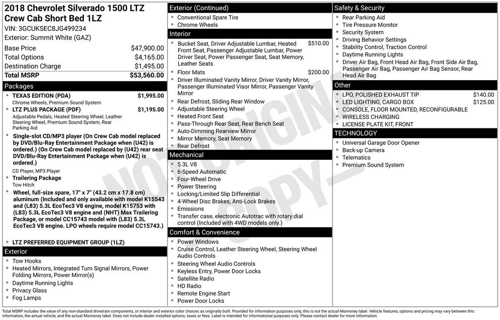 Used 2018 Chevrolet Silverado 1500 LTZ w/ Texas Edition image 7