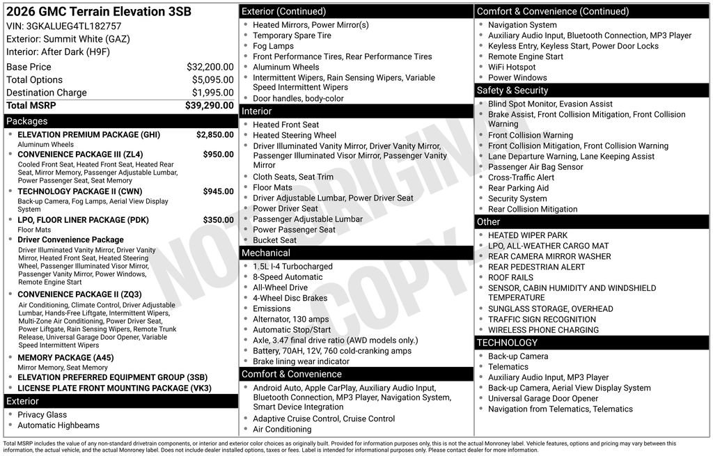 New 2026 GMC Terrain Elevation w/ Elevation Premium Package image 34