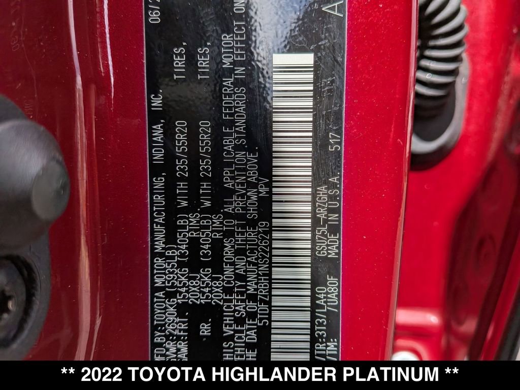 Used 2022 Toyota Highlander Platinum image 29